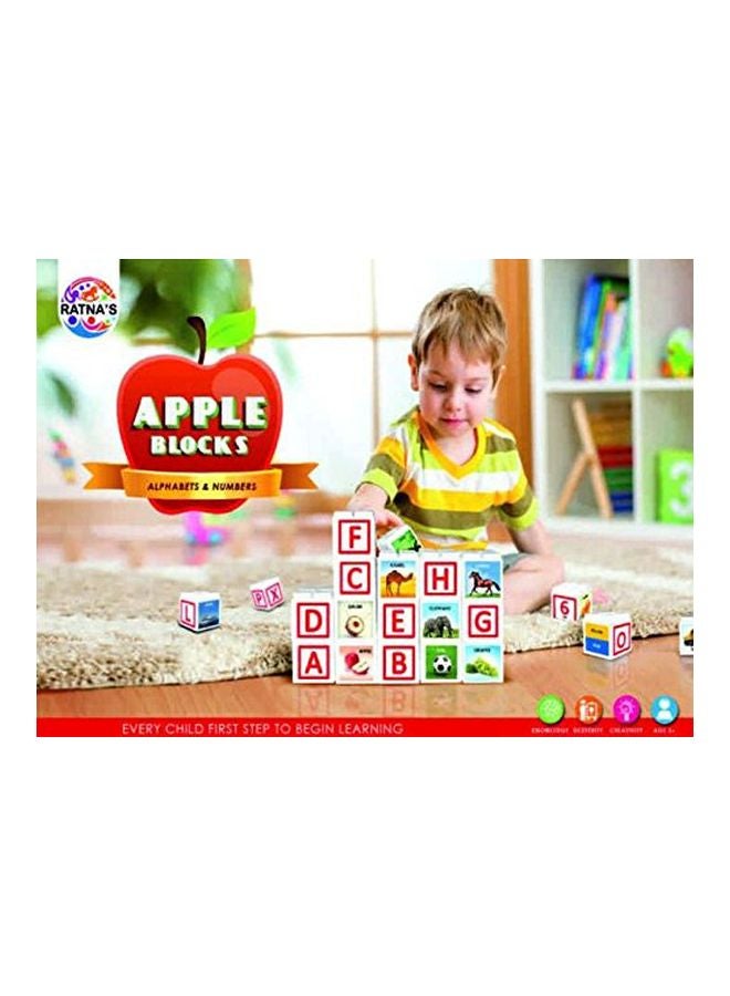 راتاناز مجموعة مكعبات تعليمية مطبوع عليها كلمة "Apple" لتعليم الأبجدية والأرقام مصنوعة من البلاستيك طراز SG_TOG-ARC_B0759DH2TF_IN_1 - Image 3
