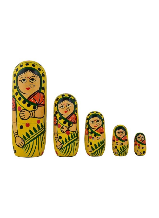 فاين كرافت إنديا - مجموعة دمى خشبية متداخلة مكونة من 15 قطعة. - Image 1