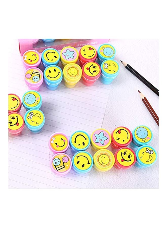 طقم أختام بتصميم وجوه تعبيرية مكون من 10 قطع أصفر/أحمر/أزرق