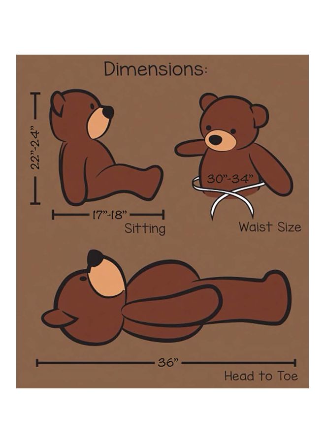 Webby Huggable Teddy Bear With Neck Bow 3feet - Image 2