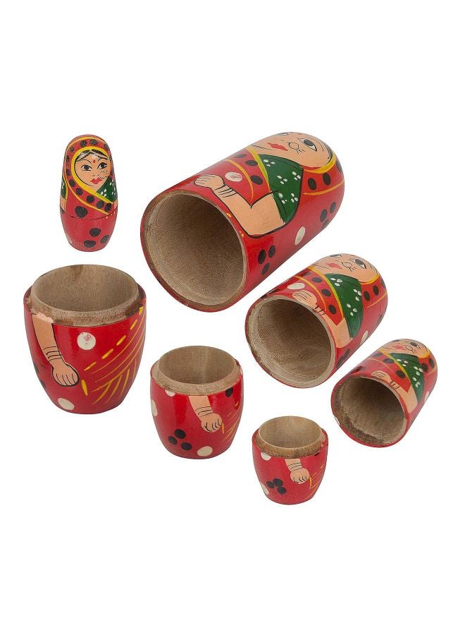 Fine Craft India 5-Piece Hand Painted Wooden Matryoshka Doll Set  - Image 2