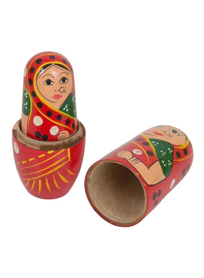 Fine Craft India 5-Piece Hand Painted Wooden Matryoshka Doll Set  - Image 3