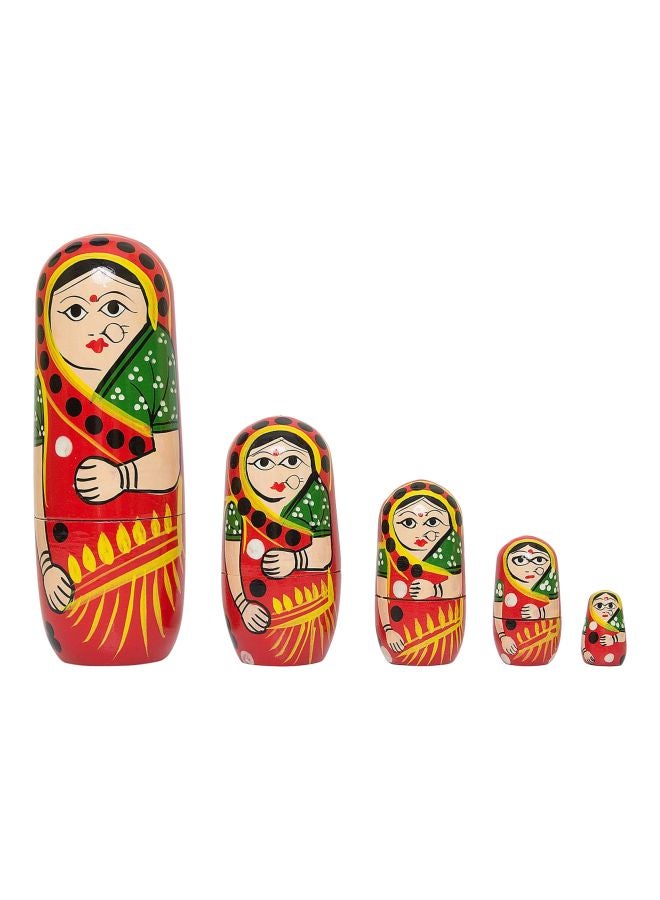 Fine Craft India 5-Piece Hand Painted Wooden Matryoshka Doll Set  - Image 1