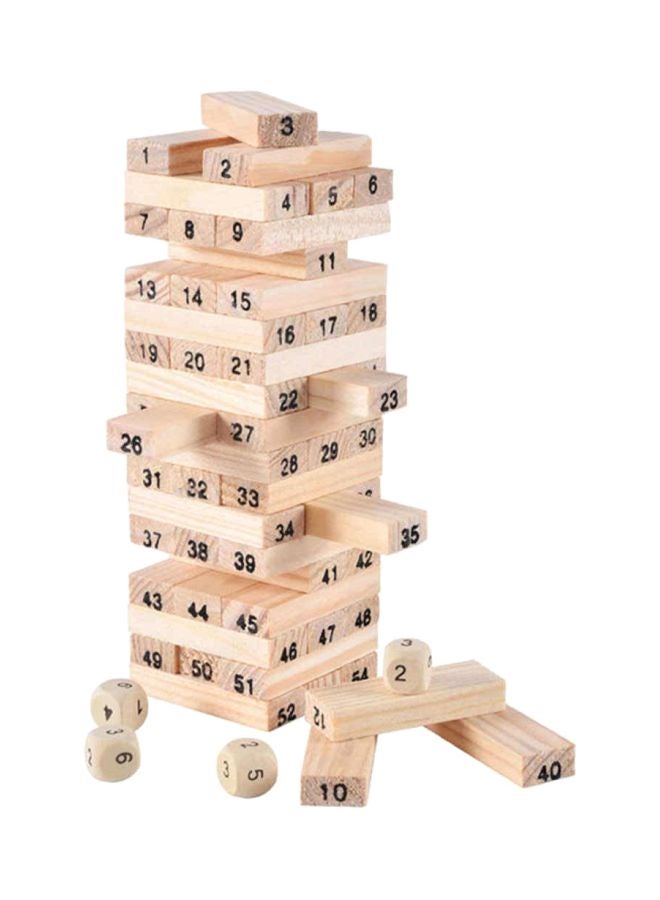 Okayji 58-Piece Wooden Tower Stacking Blocks  - Image 1
