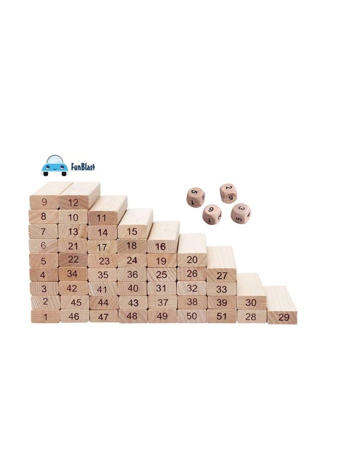 FunBlast 51-Piece Wooden Tower Stacking Blocks  - Image 3