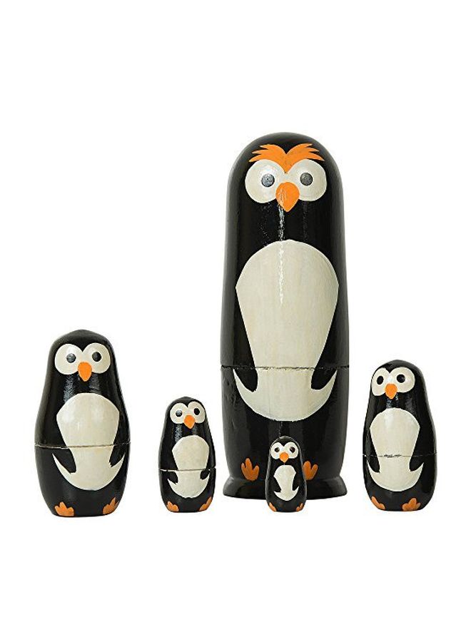 Toolart 5-Piece Hand Painted Wooden Owl Stacking Nested Toy Set - Image 2