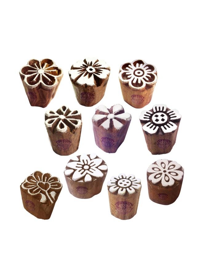 10-Piece Floral Pattern Printing Block Set  - Image 1