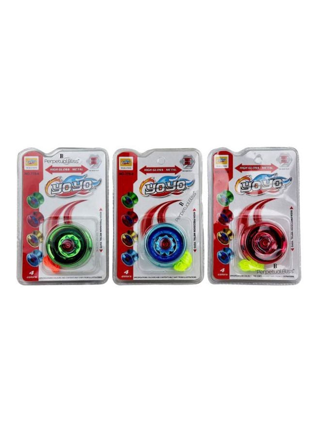 Pack Of 3 High Gloss Metal Yo-yos No.778-4