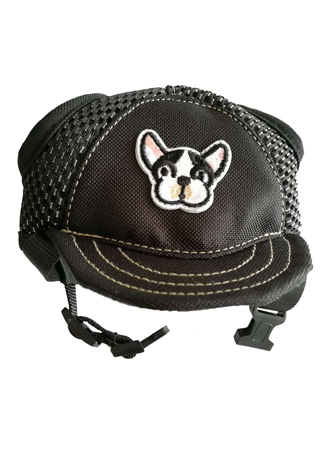 قبعة بيسبول واقية بإبزيم قابل للتعديل للكلاب الصغيرة والجراء أسود L - Image 1