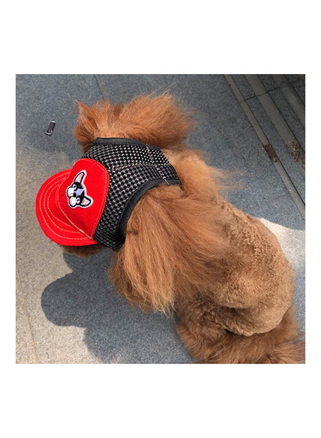 قبعة بيسبول واقية بإبزيم قابل للتعديل للكلاب الصغيرة والجراء أحمر L - Image 3