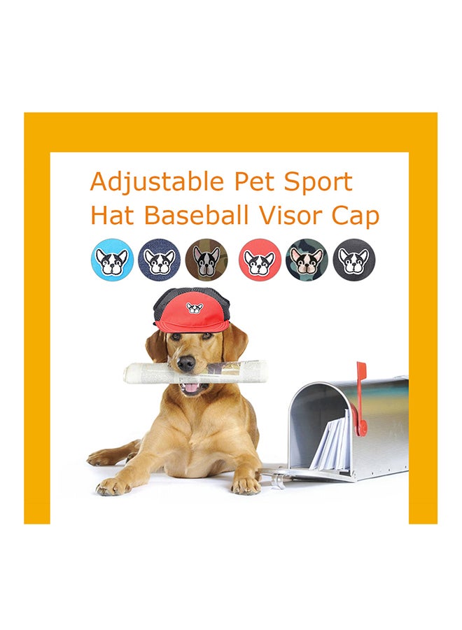 قبعة بيسبول واقية بإبزيم قابل للتعديل للكلاب الصغيرة والجراء أحمر L - Image 2