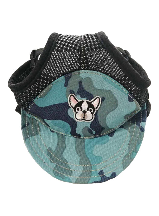 قبعة بيسبول واقية بإبزيم قابل للتعديل للكلاب الصغيرة والجراء أزرق بنقشة مموهة كالزي العسكري M