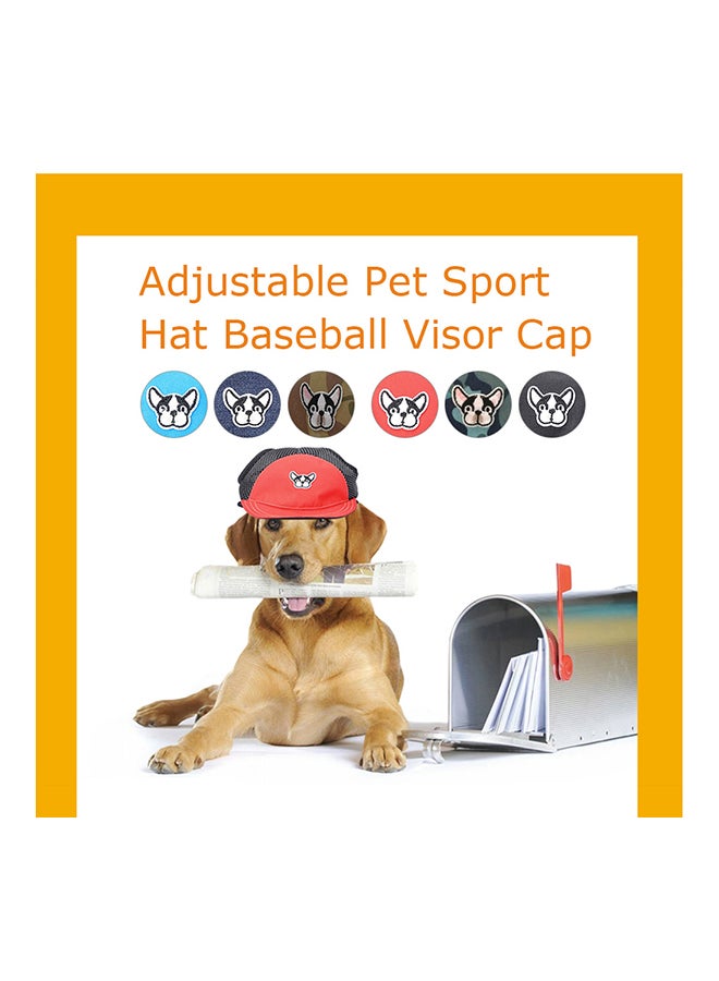 Adjustable Buckle Baseball Visor Cap For Small Dogs Puppies Black M - Image 2