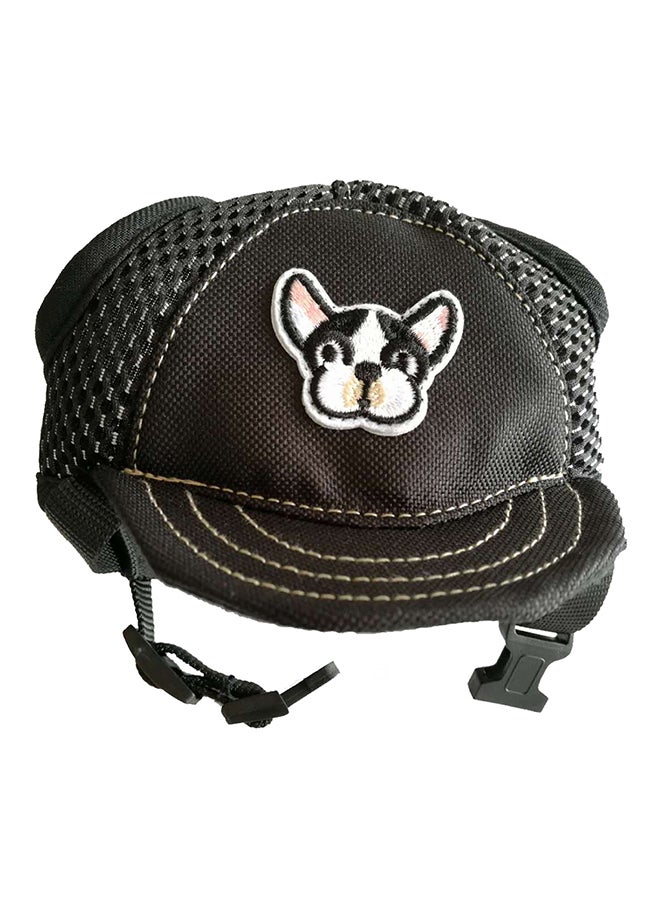 Adjustable Buckle Baseball Visor Cap For Small Dogs Puppies Black M - Image 1