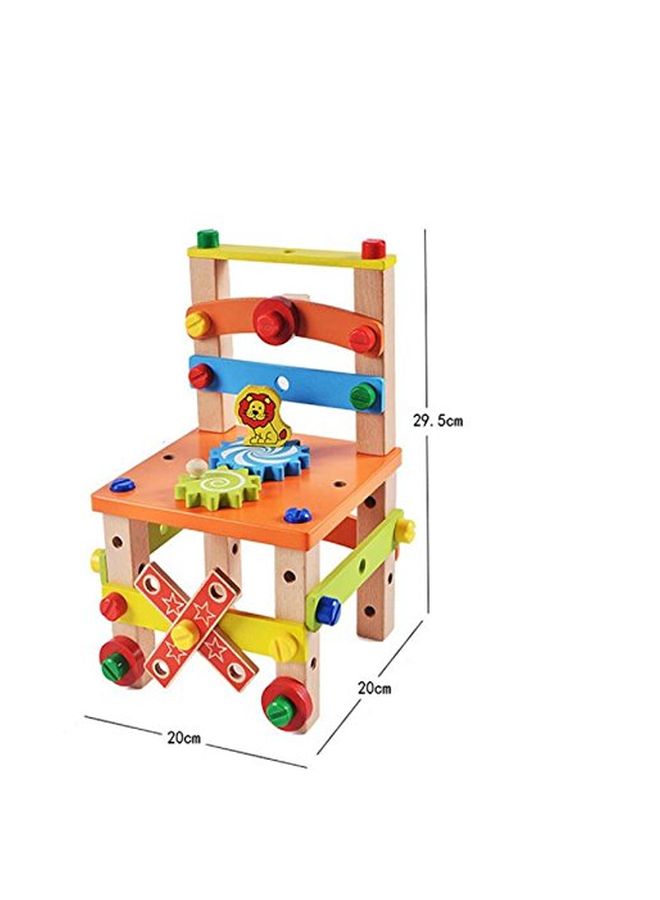 EMOB LT-WT-HMY-9078AB Assembling Disassembling Wooden Chair With Nut And Screw Toy LT-WT-HMY-9078AB 3+ Years - Image 3