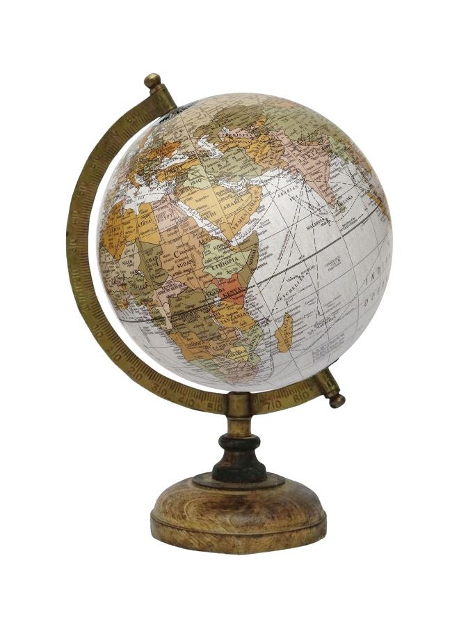 Globeskart Wooden Base Educational Physical Antique Earth Texture Globe 8inch