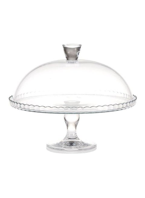 Patisserie Footed Service Plate With Lid Clear 32cm