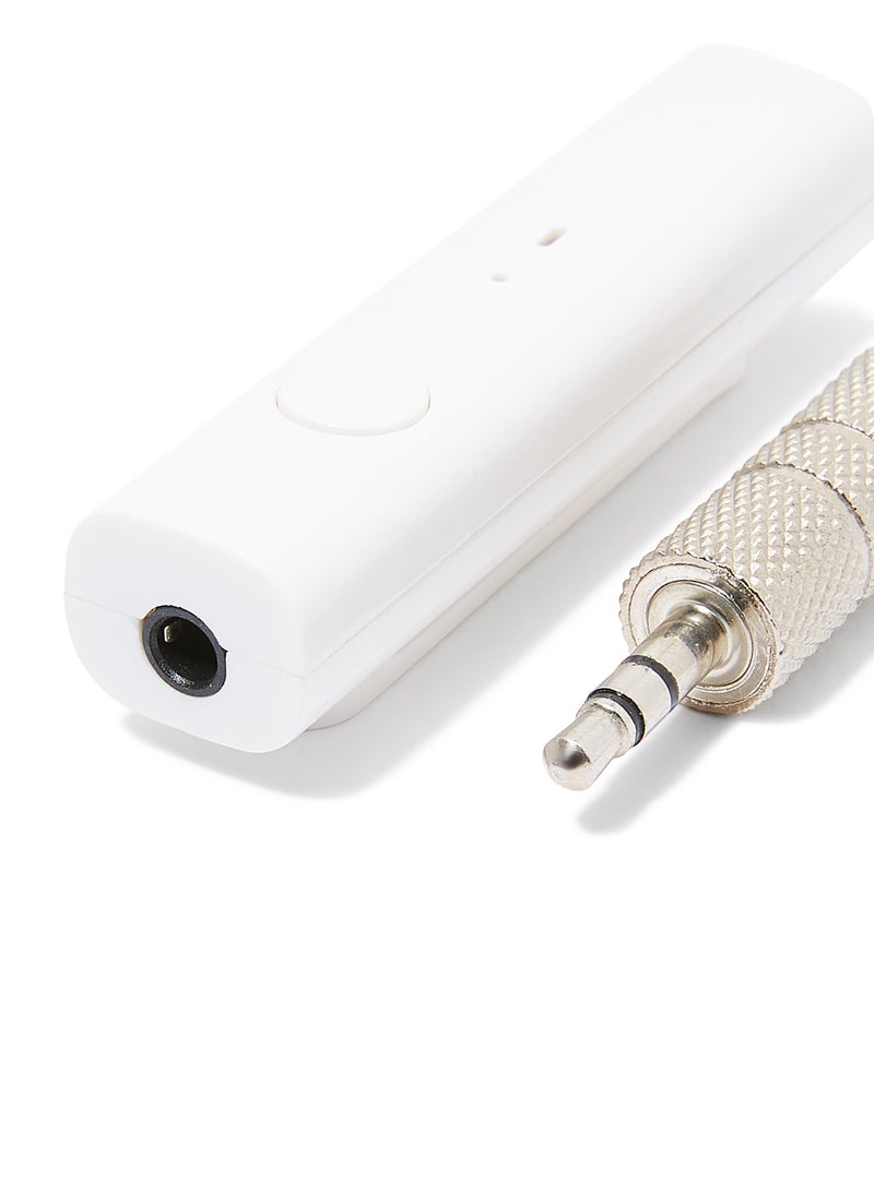 Wireless Bluetooth 4.1 Audio Receiver Hands-Free Car Kit with Microphone White  - Image 2