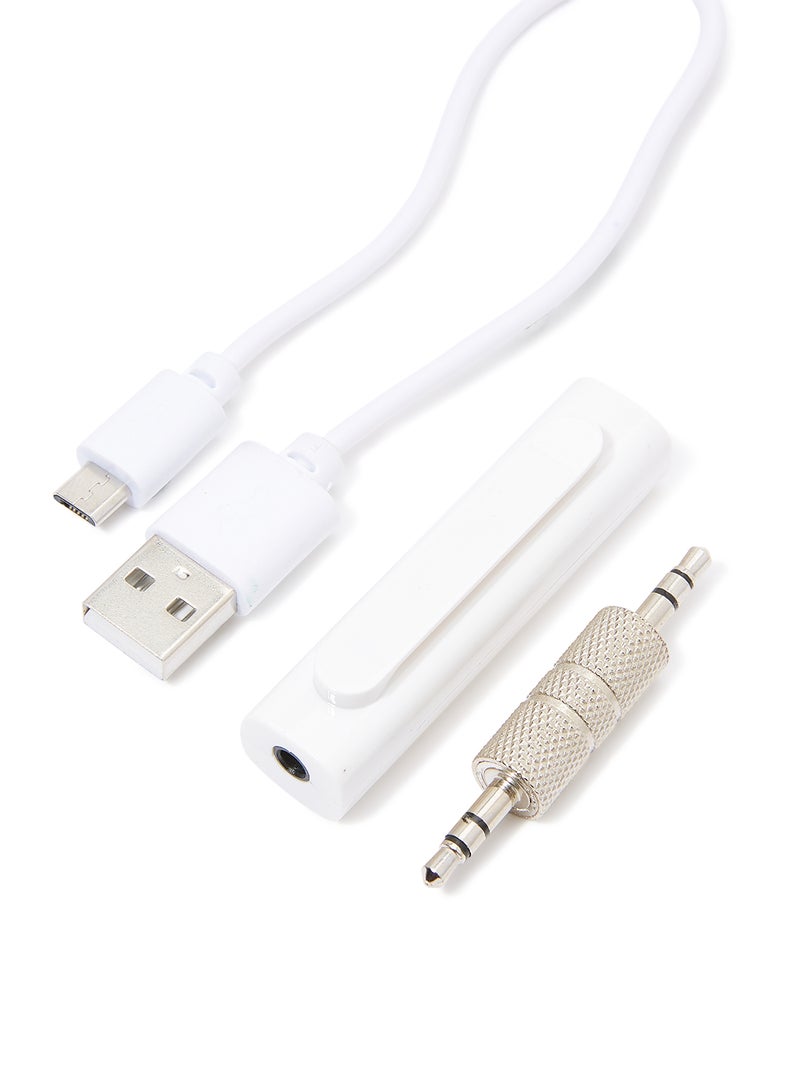 Wireless Bluetooth 4.1 Audio Receiver Hands-Free Car Kit with Microphone White  - Image 1