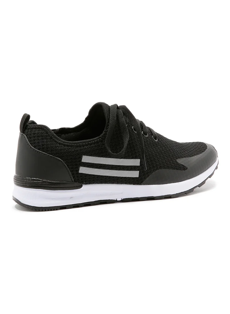 BRAVE SOUL Reflective Side Striped Trainers Black