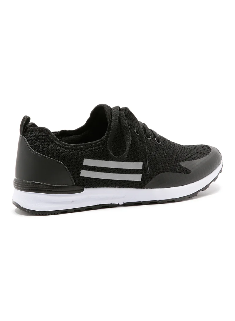 BRAVE SOUL Reflective Side Striped Trainers Black