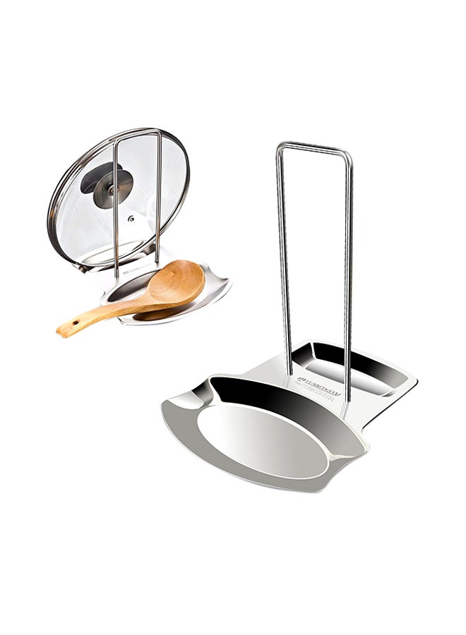 Lid and Spoon Rest Silver 19x16x19cm  - Image 1