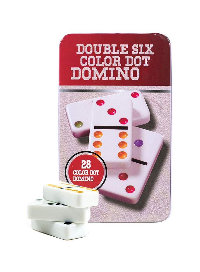Generic - 28-Piece Double 6 Colour Dot Domino Game Set - Image 1