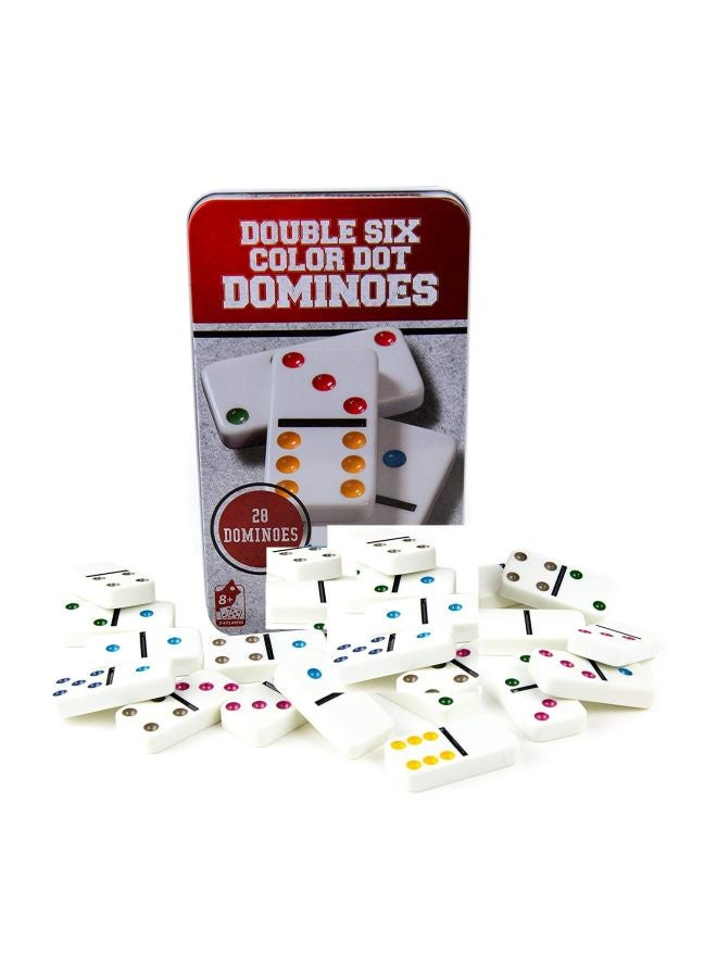 Generic - 28-Piece Double 6 Colour Dot Domino Game Set - Image 1