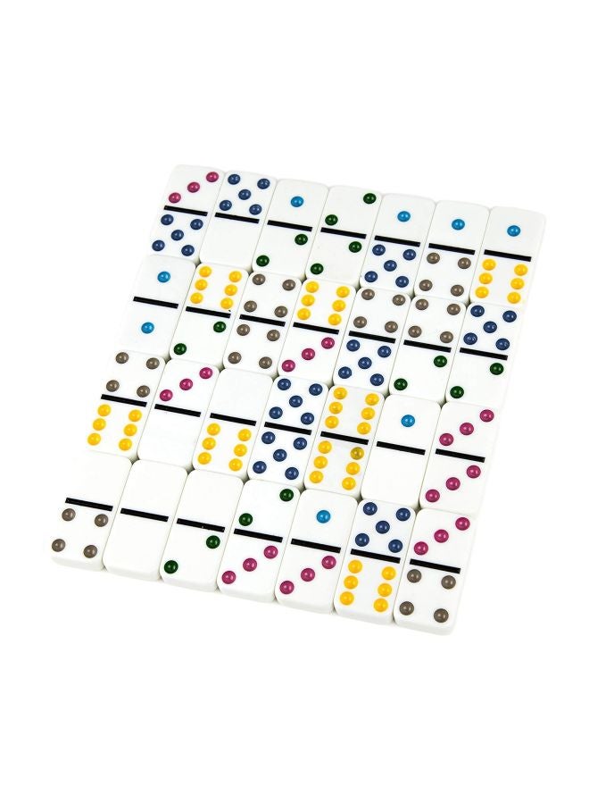 Generic - 28-Piece Double 6 Colour Dot Domino Game Set - Image 1