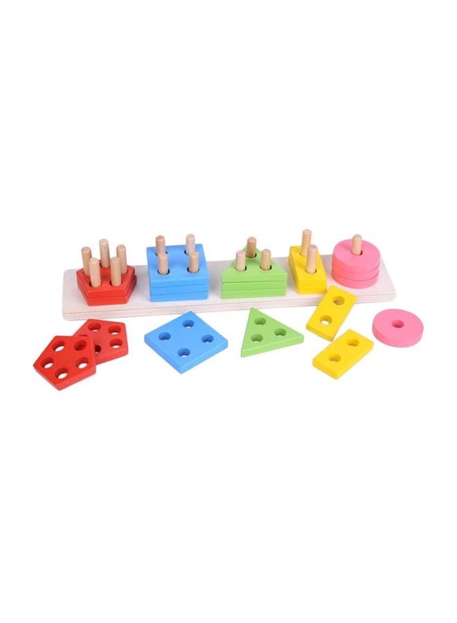 Shoro - Wooden Geometric Shape Matching 5 Column Blocks - Image 1