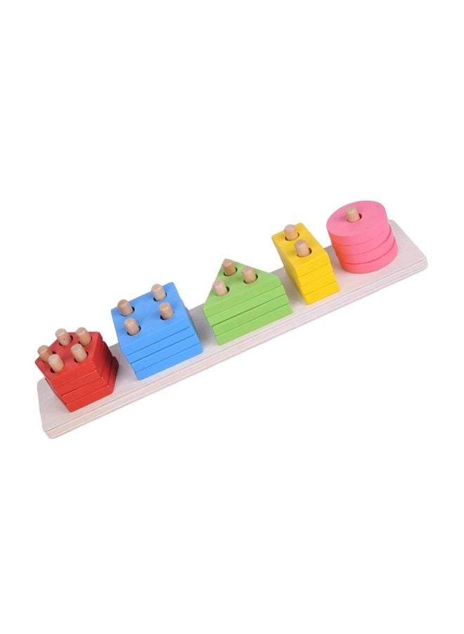 Shoro - Wooden Geometric Shape Matching 5 Column Blocks - Image 1