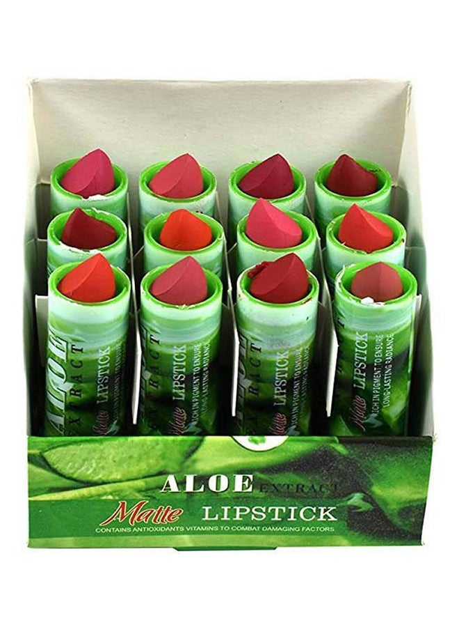 Pack Of 12 Aloe Matte Lipstick Multicolour - v1576138636/N29246369A_1