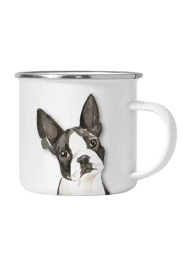 Dog Campfire Printed Coffee Mug White/Black