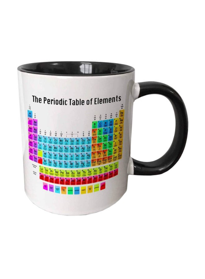 مج سيراميك بطبعة عبارة "Periodic Table Of Elements" أبيض/ أسود