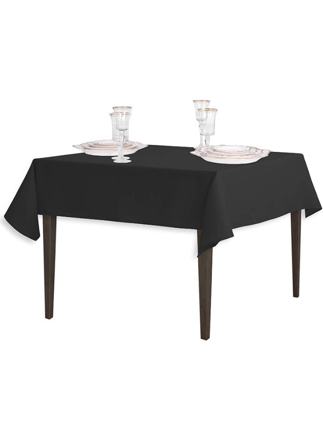 LinenTablecloth - Solid Pattern Table Cloth Black 54inch - Image 1