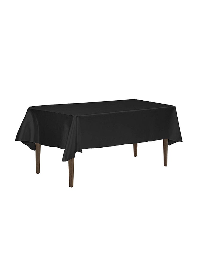 LinenTablecloth Solid Pattern Table Cloth Black 60inch  - Image 1