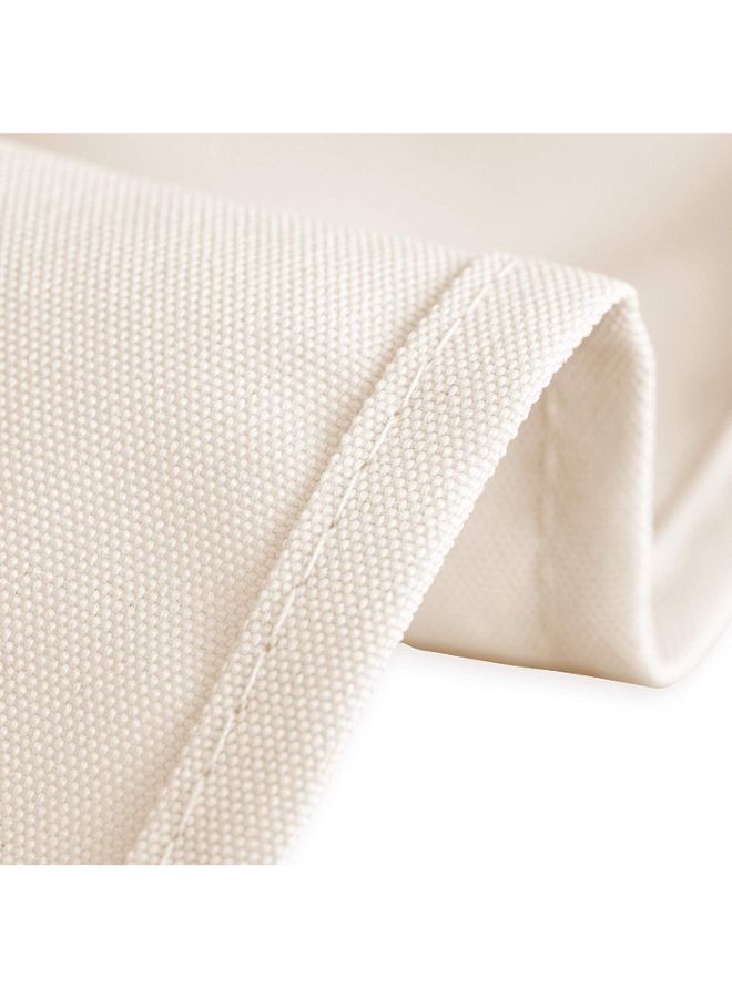 LinenTablecloth Solid Pattern Table Cloth Beige 60inch  - Image 2