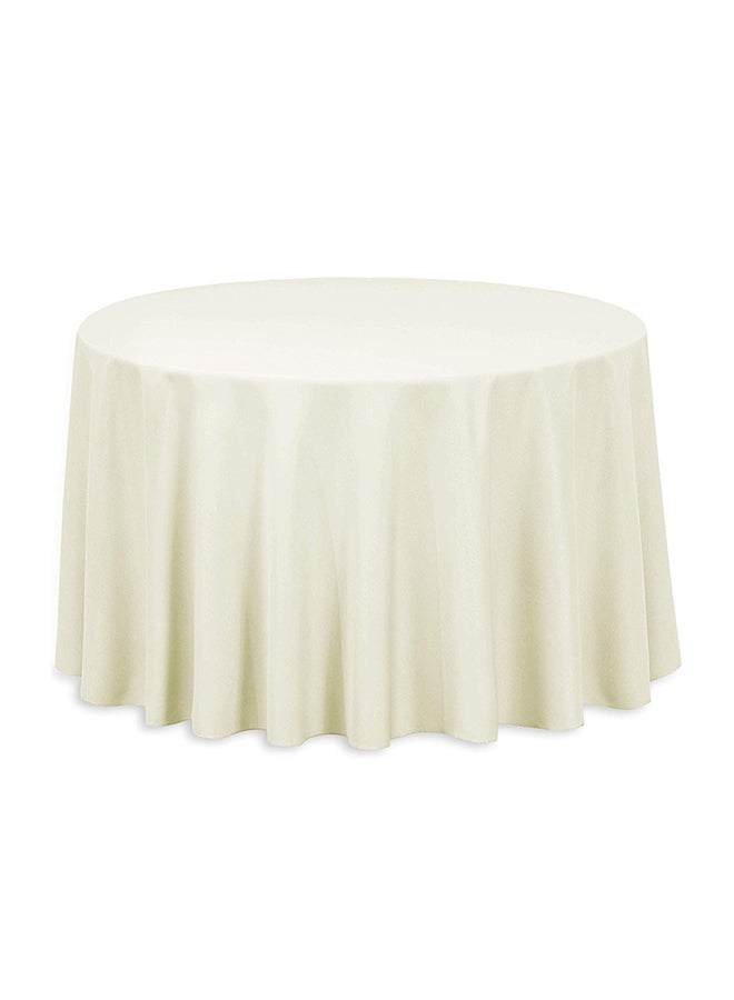 LinenTablecloth Solid Pattern Table Cloth Ivory 108inch  - Image 1