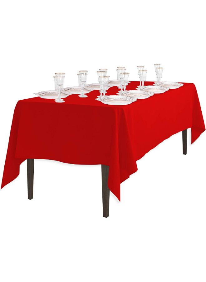 لينين تايبل كلوث مفرش للطاولة بنمط سادة أحمر 70 x 120بوصة - Image 3
