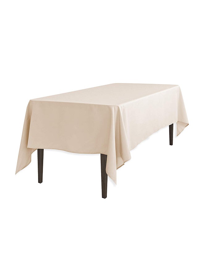 LinenTablecloth Solid Pattern Table Cloth Beige 60inch  - Image 1