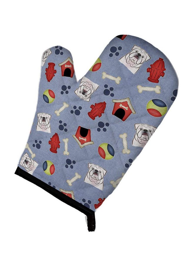 Caroline's Treasures Dog House Collection English Bulldog Printed Oven Mitt Blue 12 x 8.5inch 