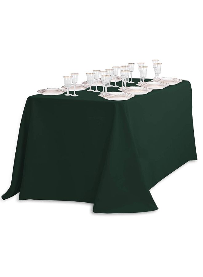 لينين تايبل كلوث مفرش للطاولة بنمط سادة أخضر هانتر 90 x 132بوصة - Image 3