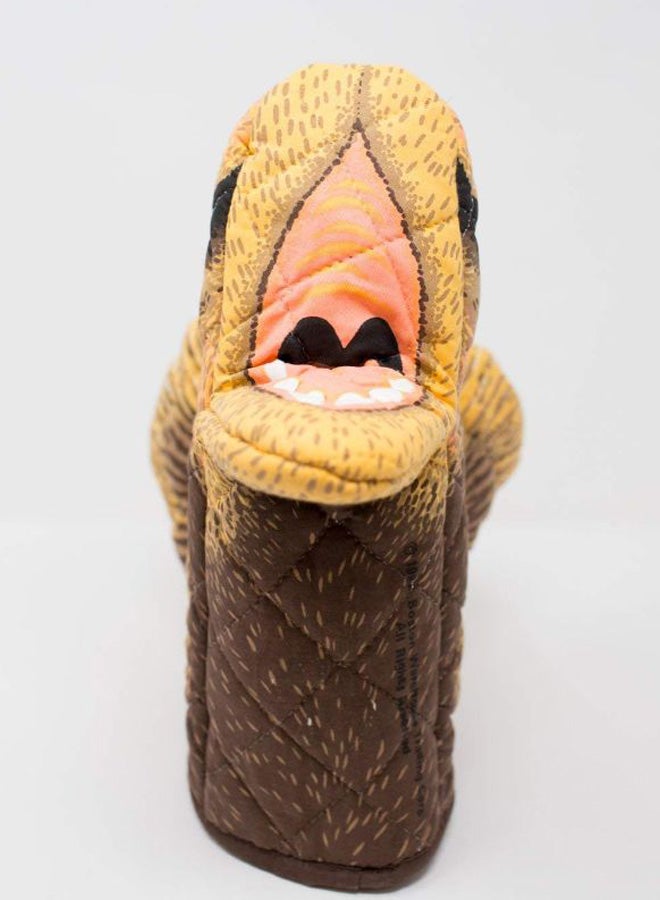 Boston Warehouse - Quilted Cotton Moose Oven Mitt Brown - Image 1