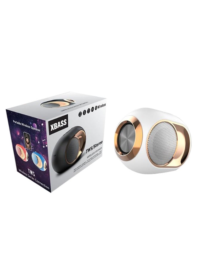 Waterproof Portable Bluetooth Wireless Speaker White/Gold/Grey - Image 2