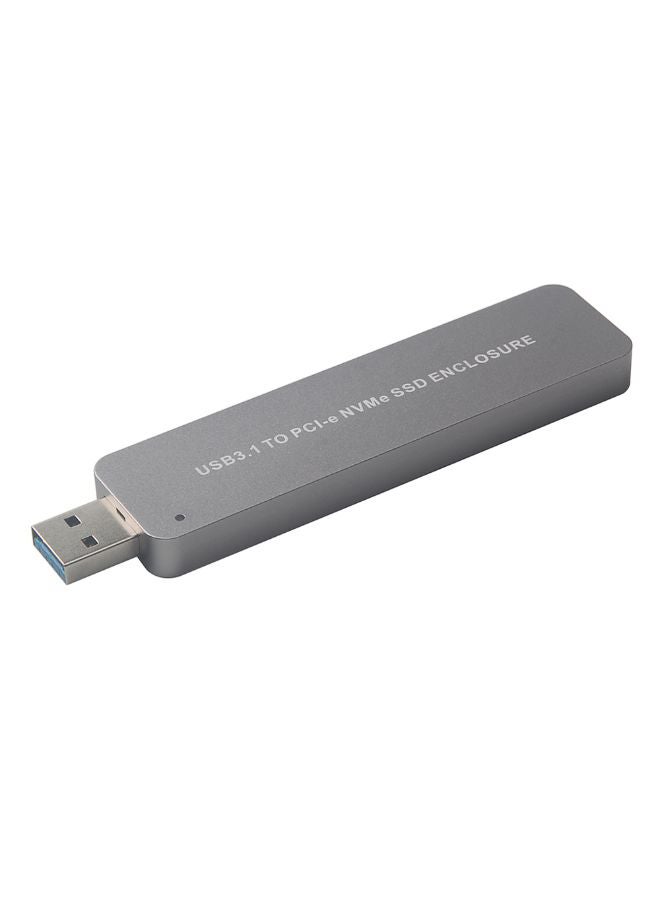 Generic - USB 3.1 To PCI-e NVMe SSD Enclosure Adapter Grey - Image 1