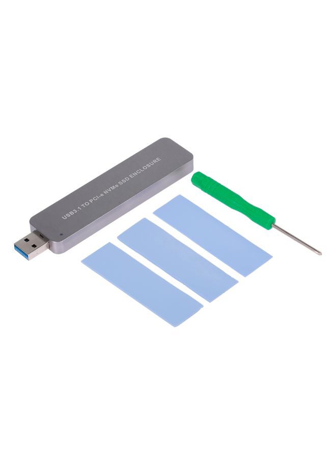 Generic - USB 3.1 To PCI-e NVMe SSD Enclosure Adapter Grey - Image 1
