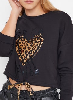 Heart Detailed Sweatshirt Black - v1576146440/N32548536V_4