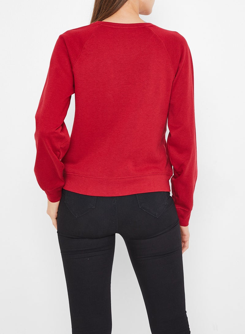 ONLY - Rolling Stones Band Sweatshirt Red - Image 1