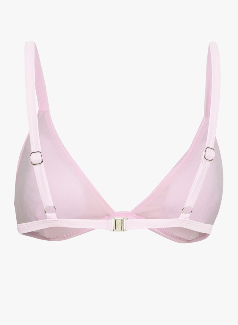 SOUTH BEACH - Cactus Applique Detailed Bikini Top Pink - Image 1