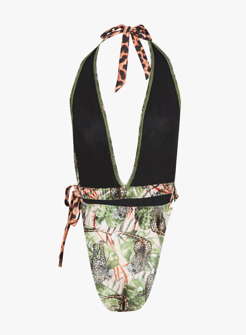 SOUTH BEACH - Safari Print Swimsuit Multicolour - Image 1